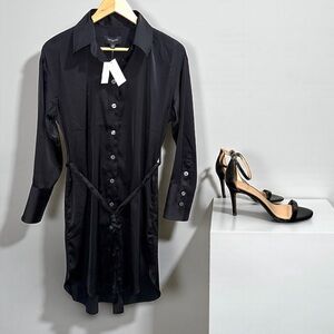 Banana Republic Satin Dress (S) and Open Toe Heel (7) Bundle NEW